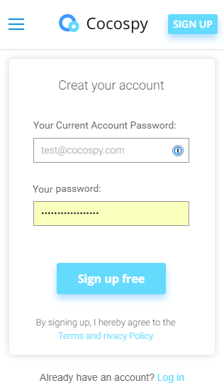 cocospy sign up