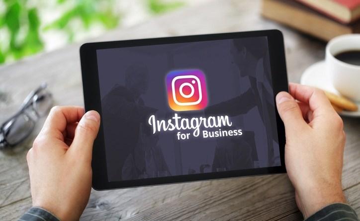Instagram logo in mobile written Instagram for business